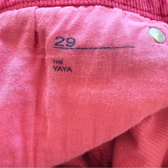 Anthropologie Pilcro The Yaya Pink Corduroy Mid-Rise Crop Flare Pants Womens 29 - Picture 9 of 14